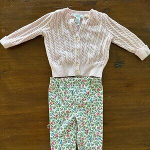 Ralph Lauren Sz 12m Pink and Floral Pant Set